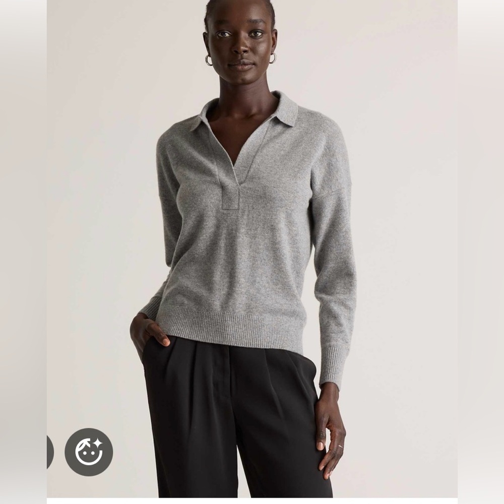Quince Mongolian Cashmere Polo Sweater
